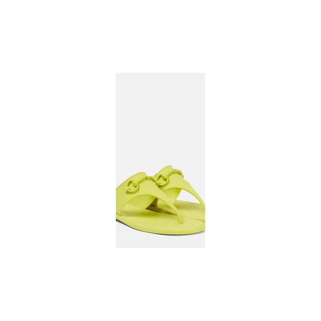 Gucci Rubber Horsebit Thong Sandals Vintage - Yellow/Lime