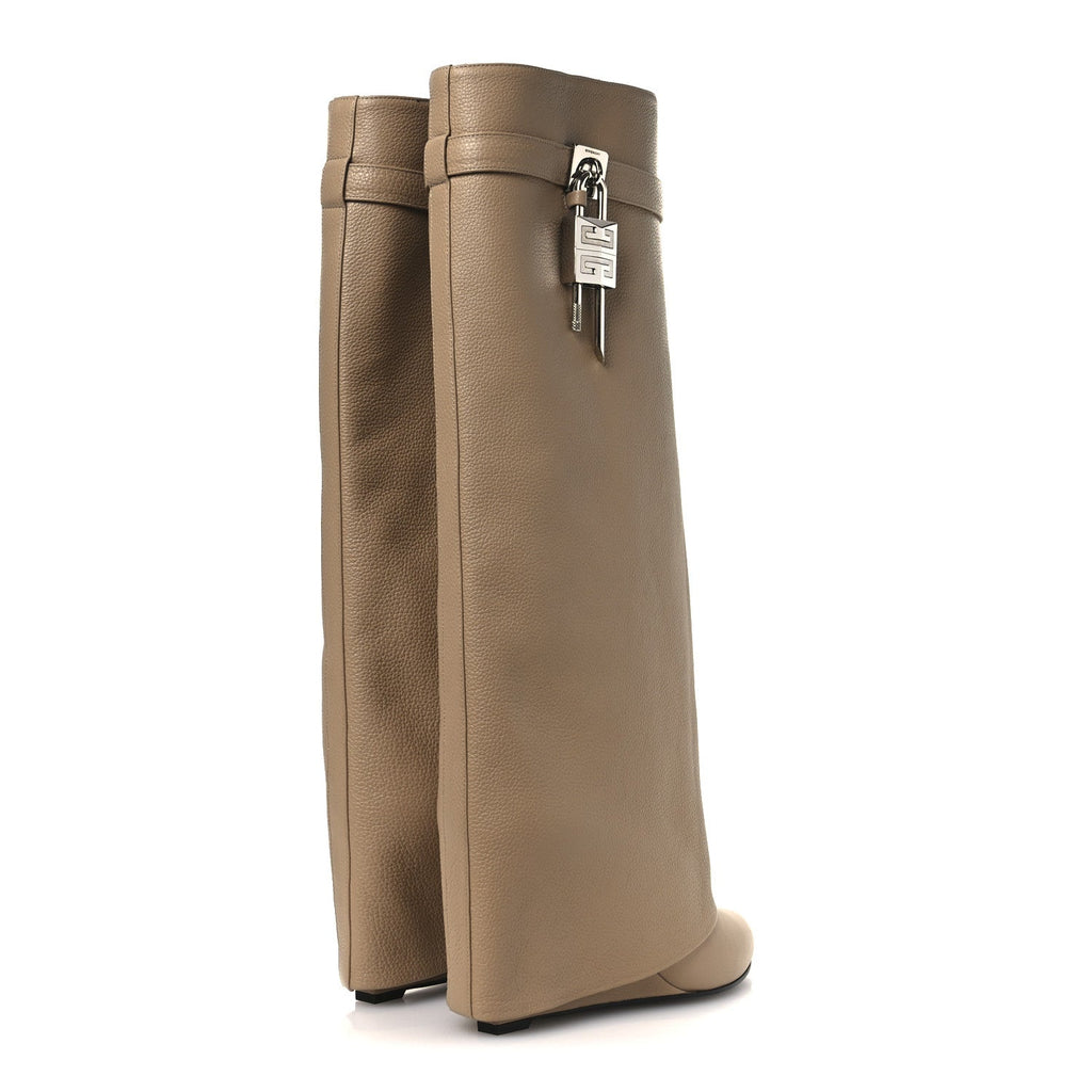 GIVENCHY BOX CALFSKIN SHARK LOCK PANT BOOT NATURAL BEIGE
