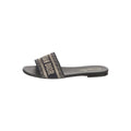 Christian Dior Canvas Embroidered Dway Mule Slide Sandal - Black/Navy