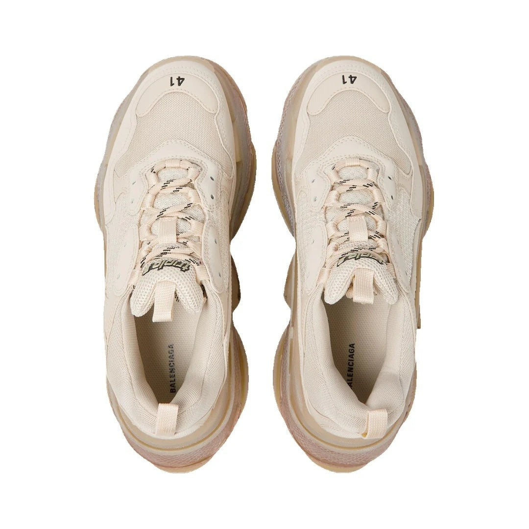 Balenciaga Triple S Sneakers Grey Red - Beige/Cream