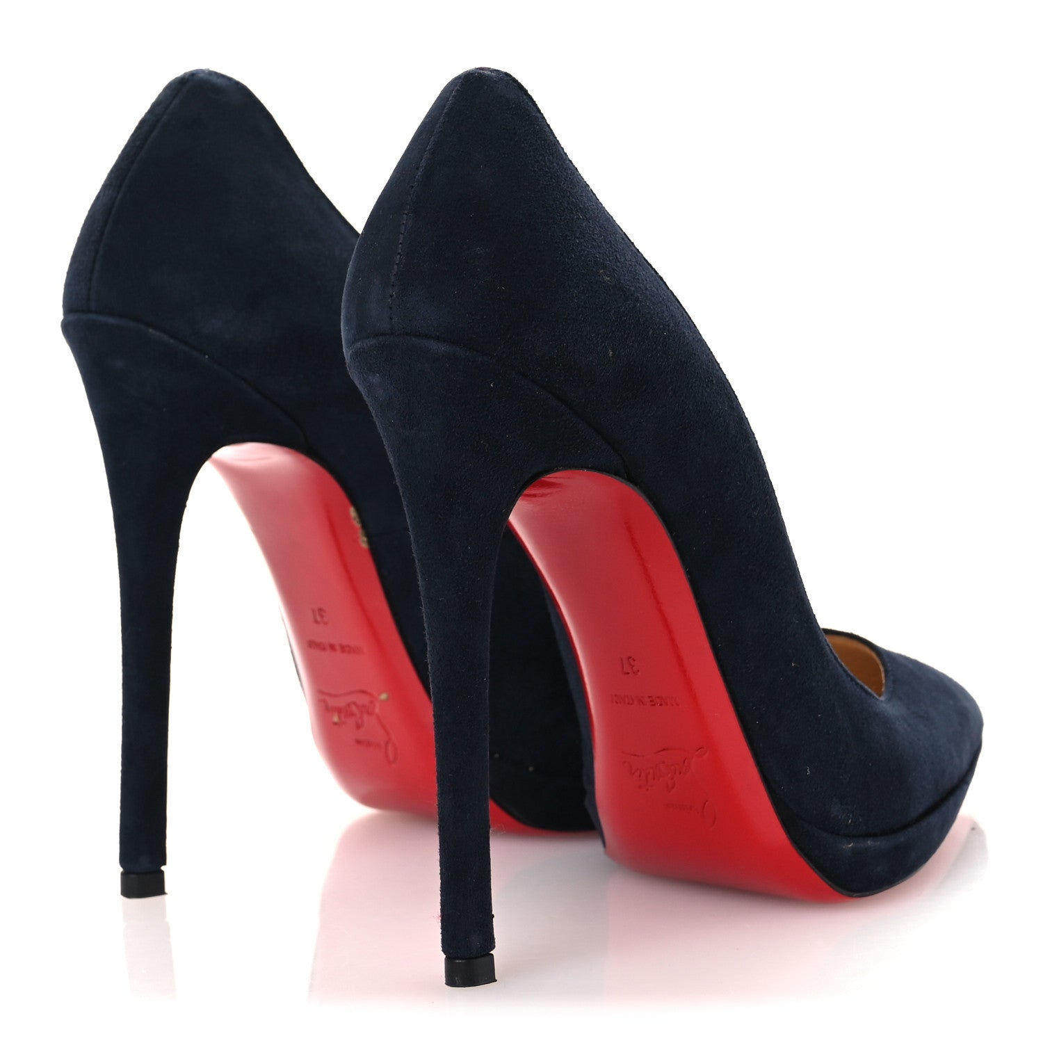 CHRISTIAN LOUBOUTIN 85MM SPORTY KATE SUEDE SOLE PUMPS NAVY