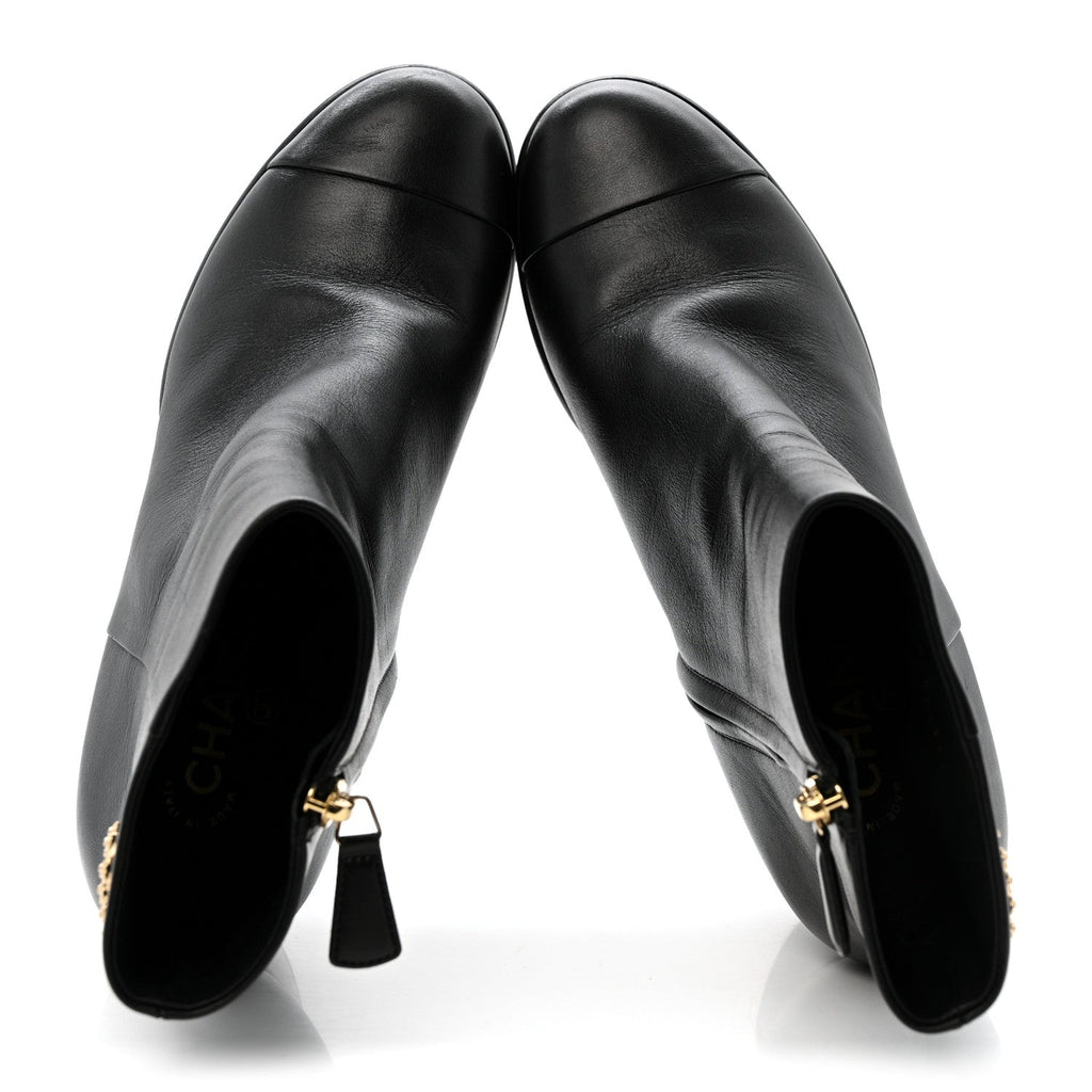 BOTTEGA VENETA CALFSKIN LEAN ANKLE BOOTS FONDANT BLACK