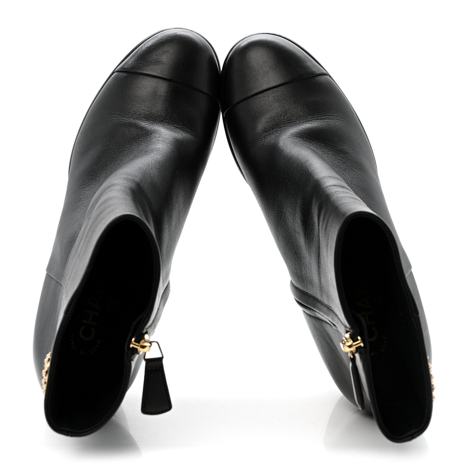 BOTTEGA VENETA CALFSKIN LEAN ANKLE BOOTS FONDANT BLACK