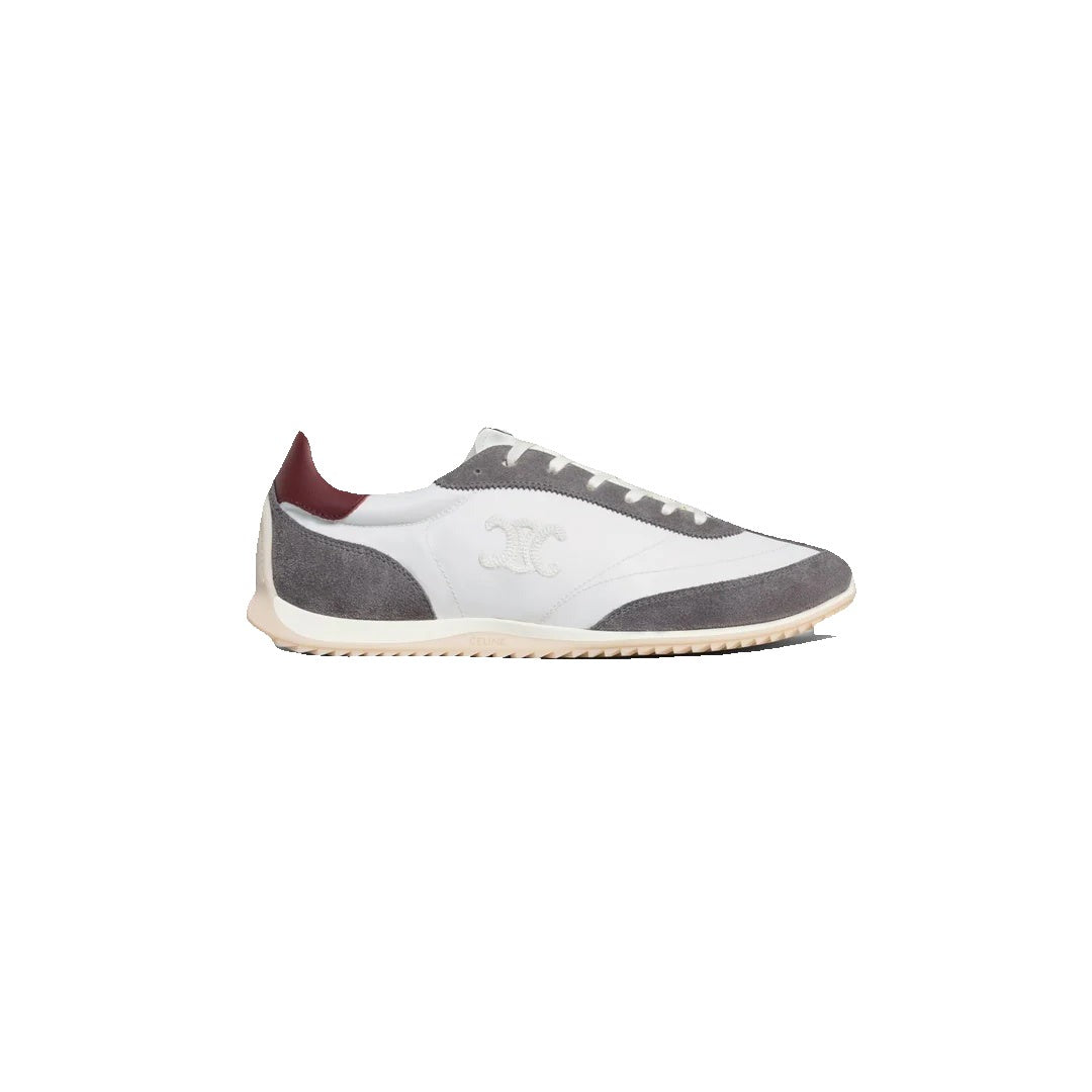 Celine Racer Nylon Suede Sneaker - White/Grey