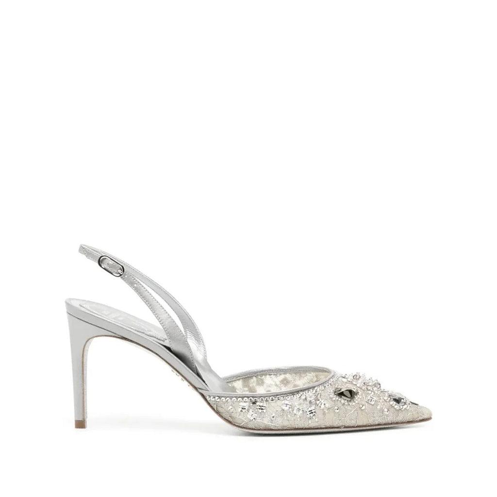 René Caovilla Eva Lilac Mule 80 - Silver