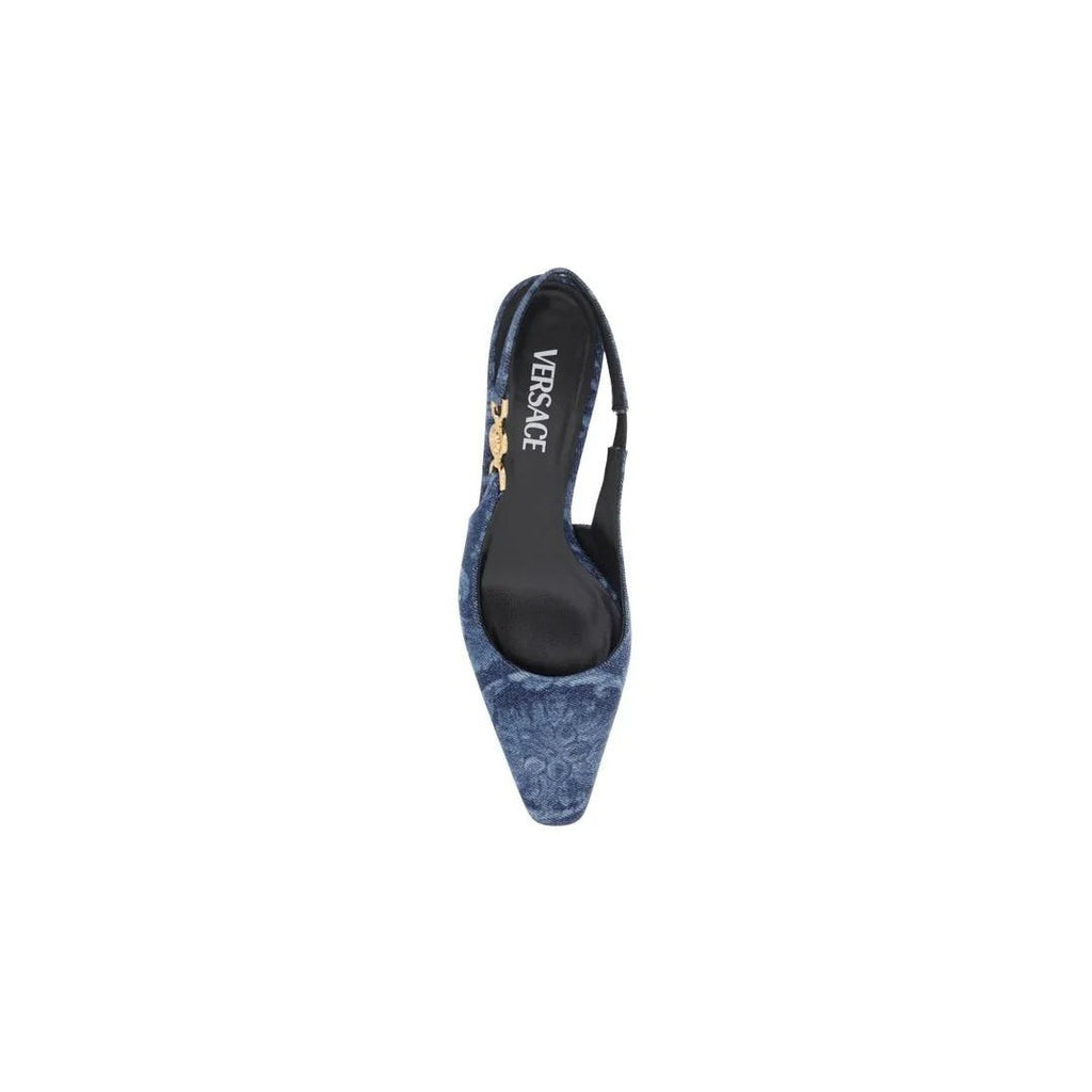 Versace Printed Pumps - Blue Denim