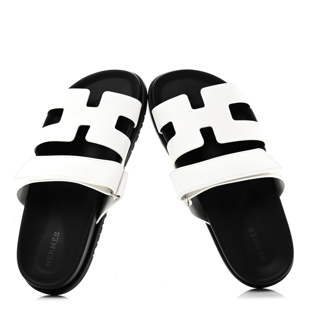 HERMES CHYPRE SANDALS CALFSKIN WHITE
