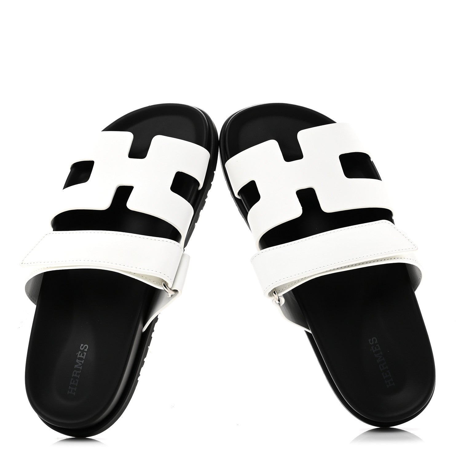 HERMES CHYPRE SANDALS CALFSKIN WHITE