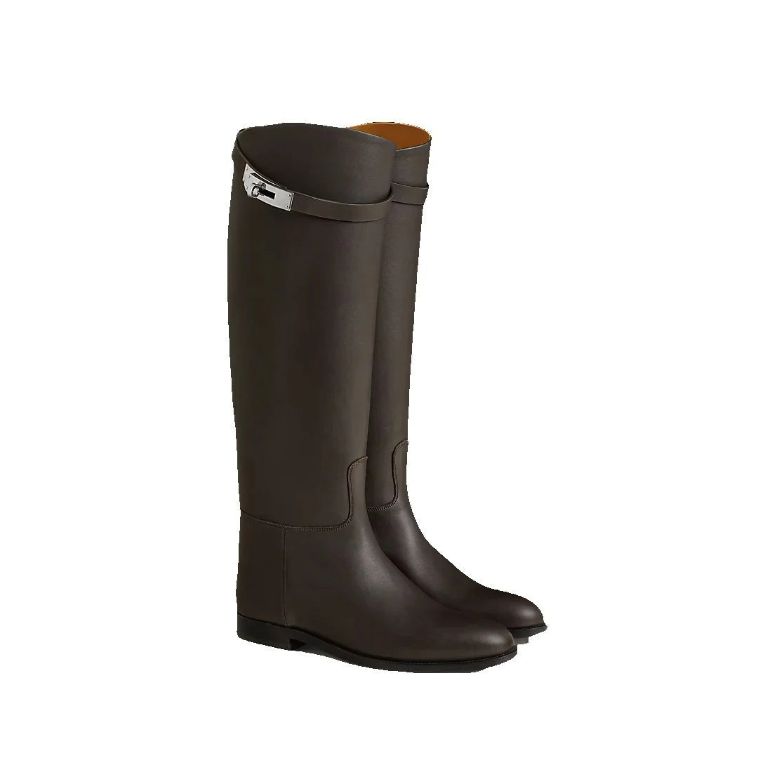 Hermès Jumping Supple Boot Beige - Dark Brown