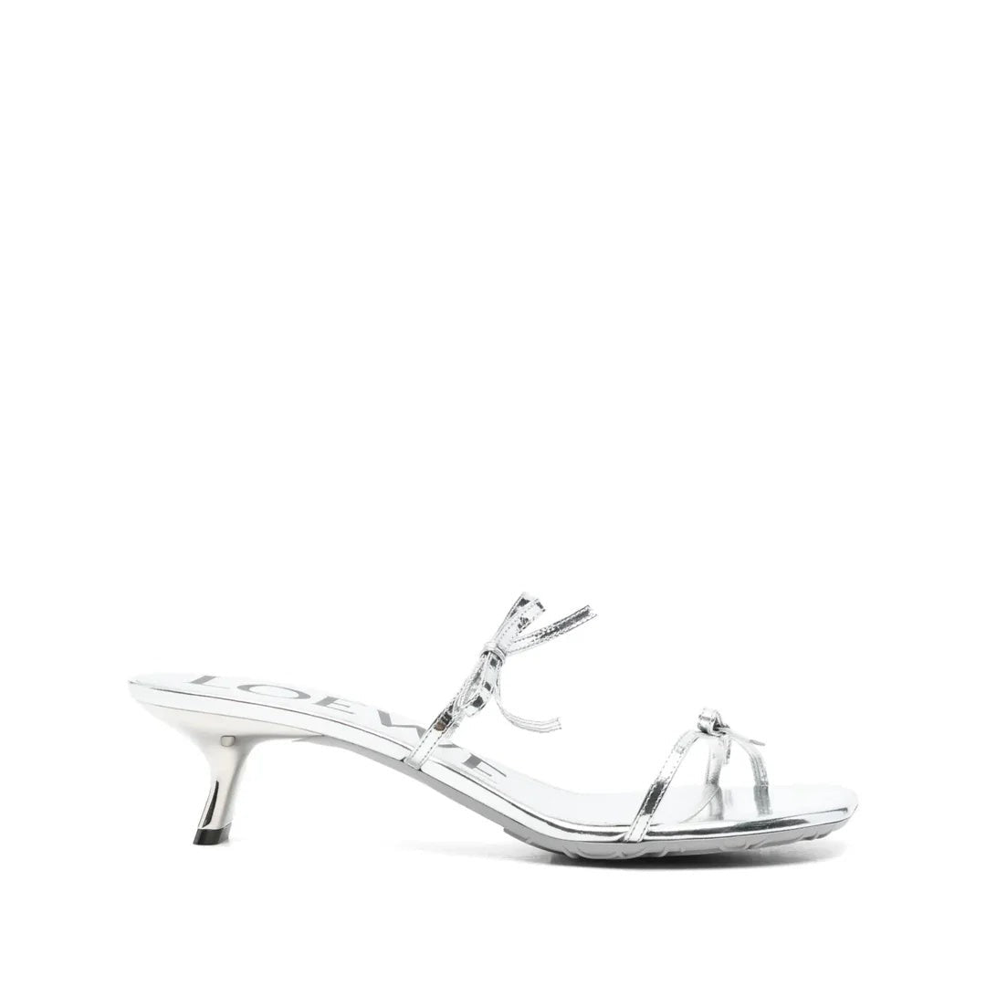 Loewe Leather Toggle Heeled Sandals 90 - Silver