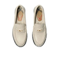 Burberry Cadet Grained Calf Leather Penny Loafers - Cream/White