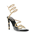 René Caovilla Cleo Rhinestone-Embellished Sandal - Gold