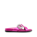 Manolo Blahnik Crystal-Embellished Satin Mules - Pink