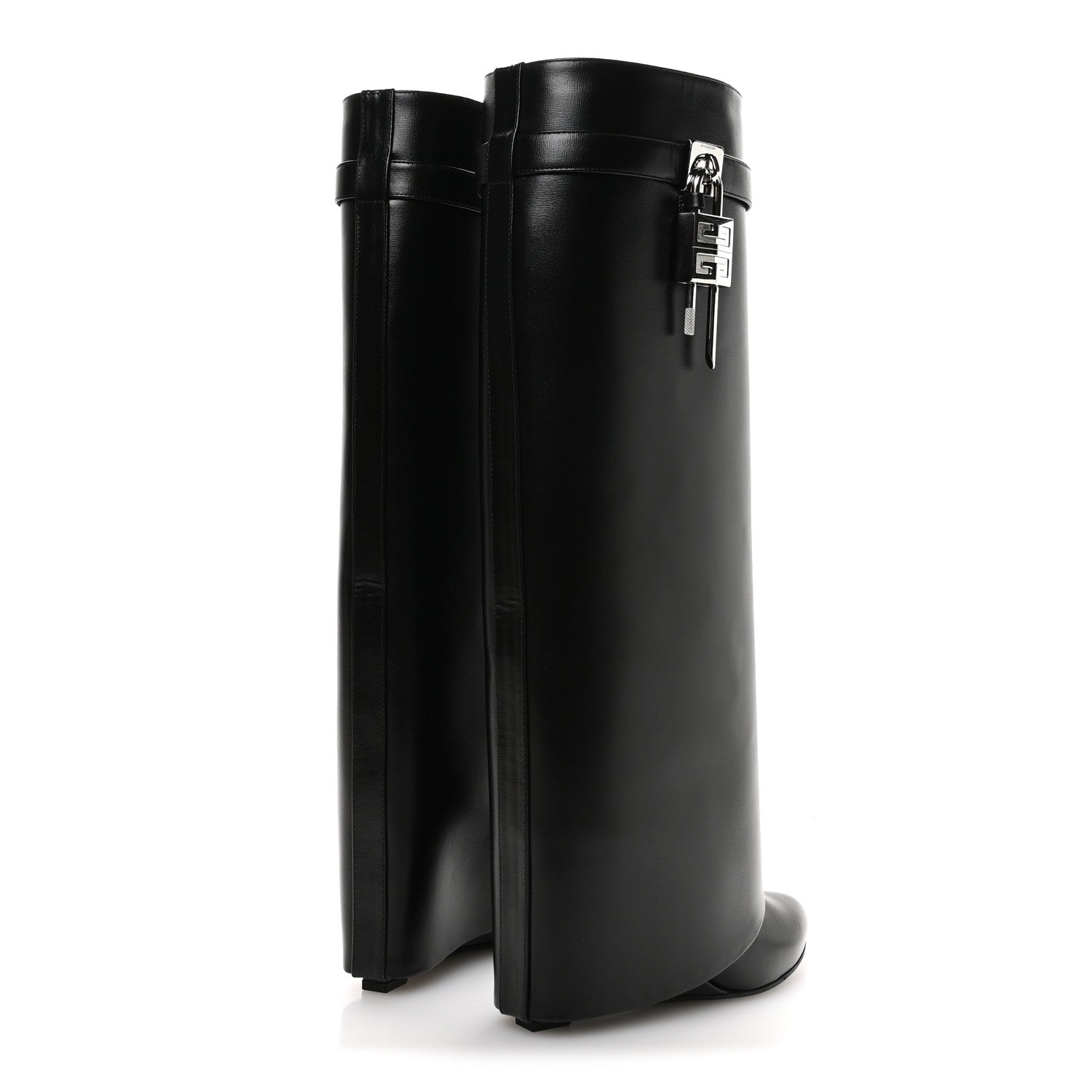 GIVENCHY BOX CALFSKIN SHARK LOCK PANT BOOT NATURAL BLACK