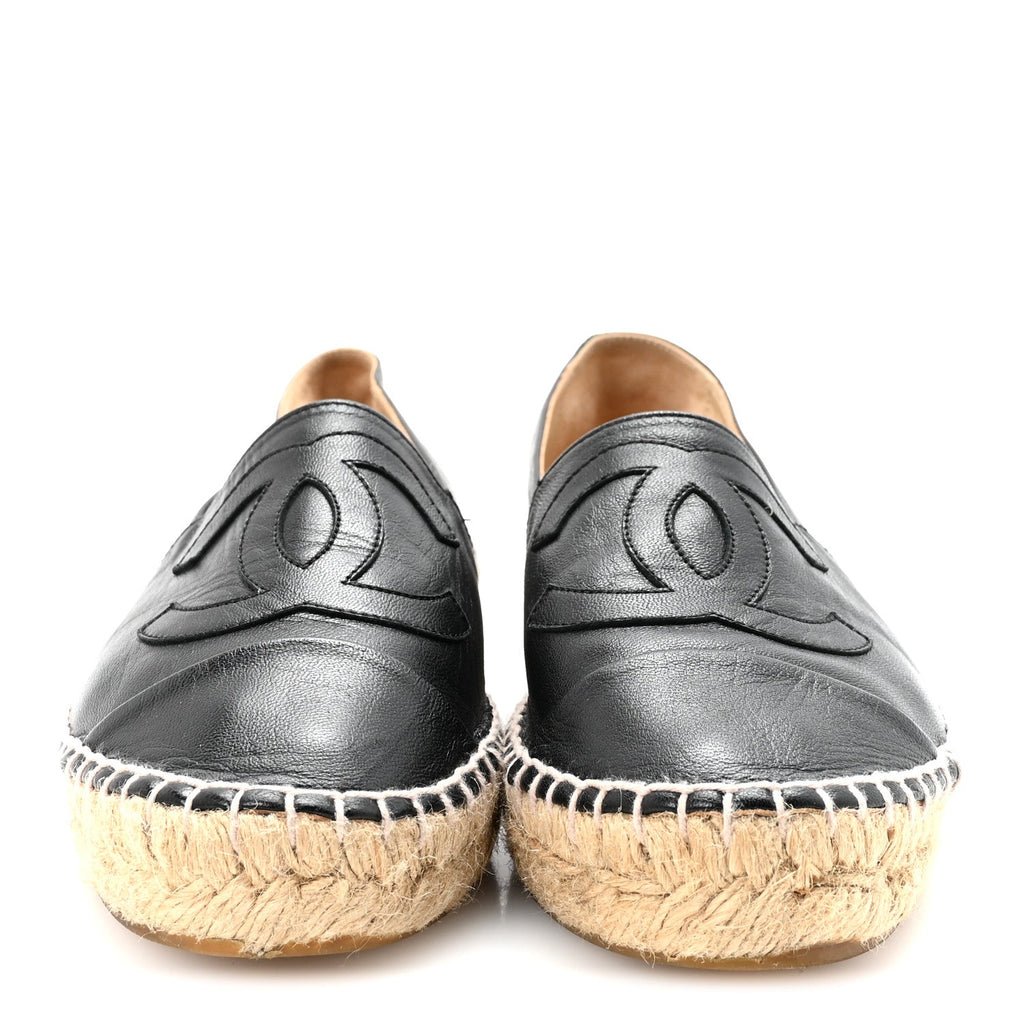 CHANEL ESPADRILLES LAMBSKIN BLACK