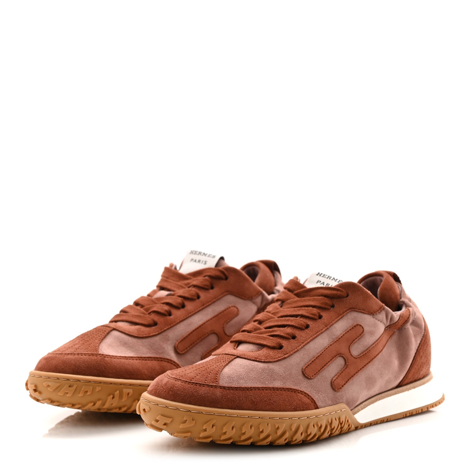 HERMES JET SNEAKER SUEDE ROSE ANTIQUE/ROUGE SEPIA