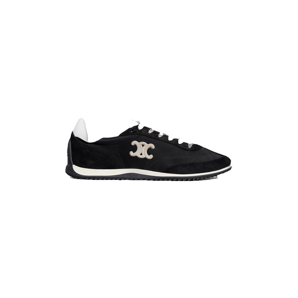 Celine Triomphe Nylon Suede Sneaker - Black