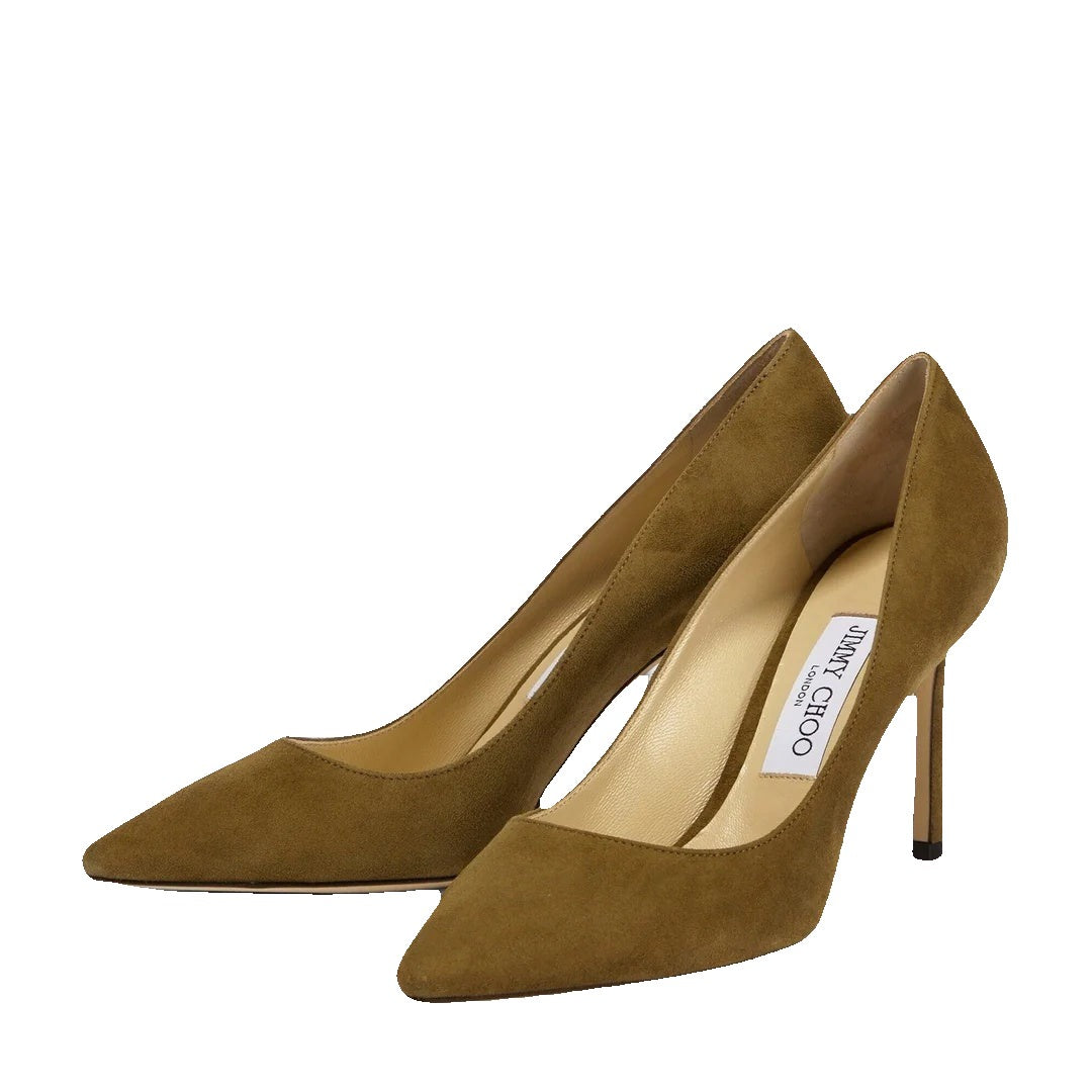 Jimmy Choo Romy 85 Suede Pumps - Olive/Khaki