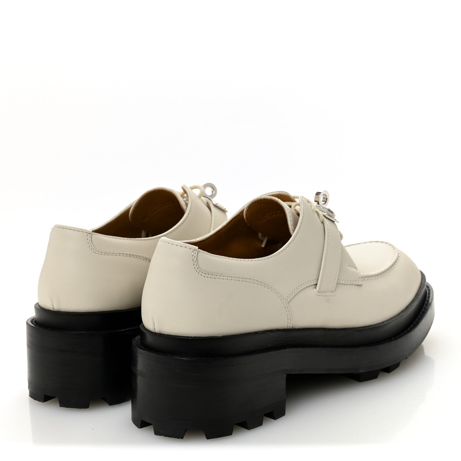 HERMES FIRST DERBY OXFORD LOAFER CALFSKIN BEIGE GLAISE SHW