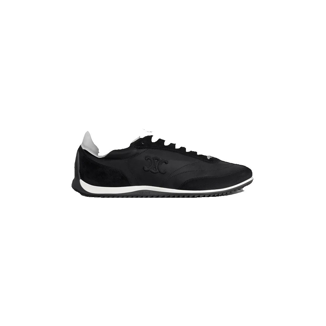 Celine Racer Nylon and Suede Sneaker - Black