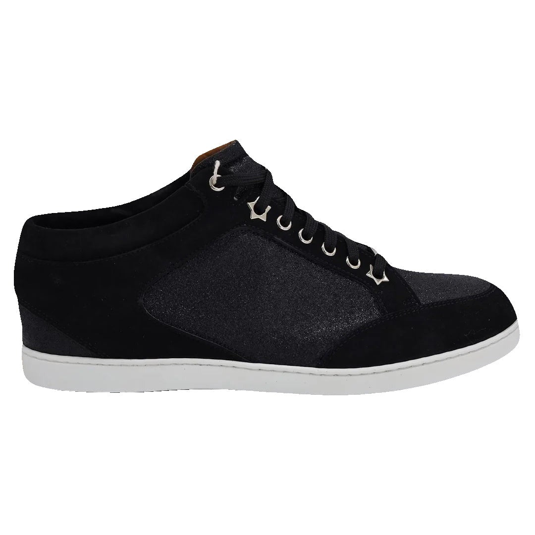 Jimmy Choo Miami Logo-Embossed Mirrored-Leather Sneakers - Black