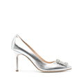 Manolo Blahnik Hangisi 50 Satin Pump - Silver