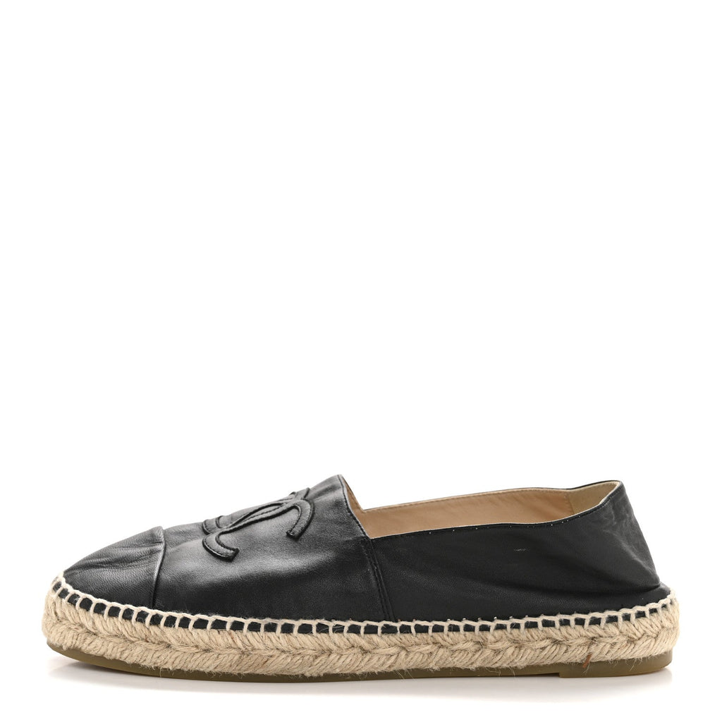 CHANEL ESPADRILLES LAMBSKIN BLACK