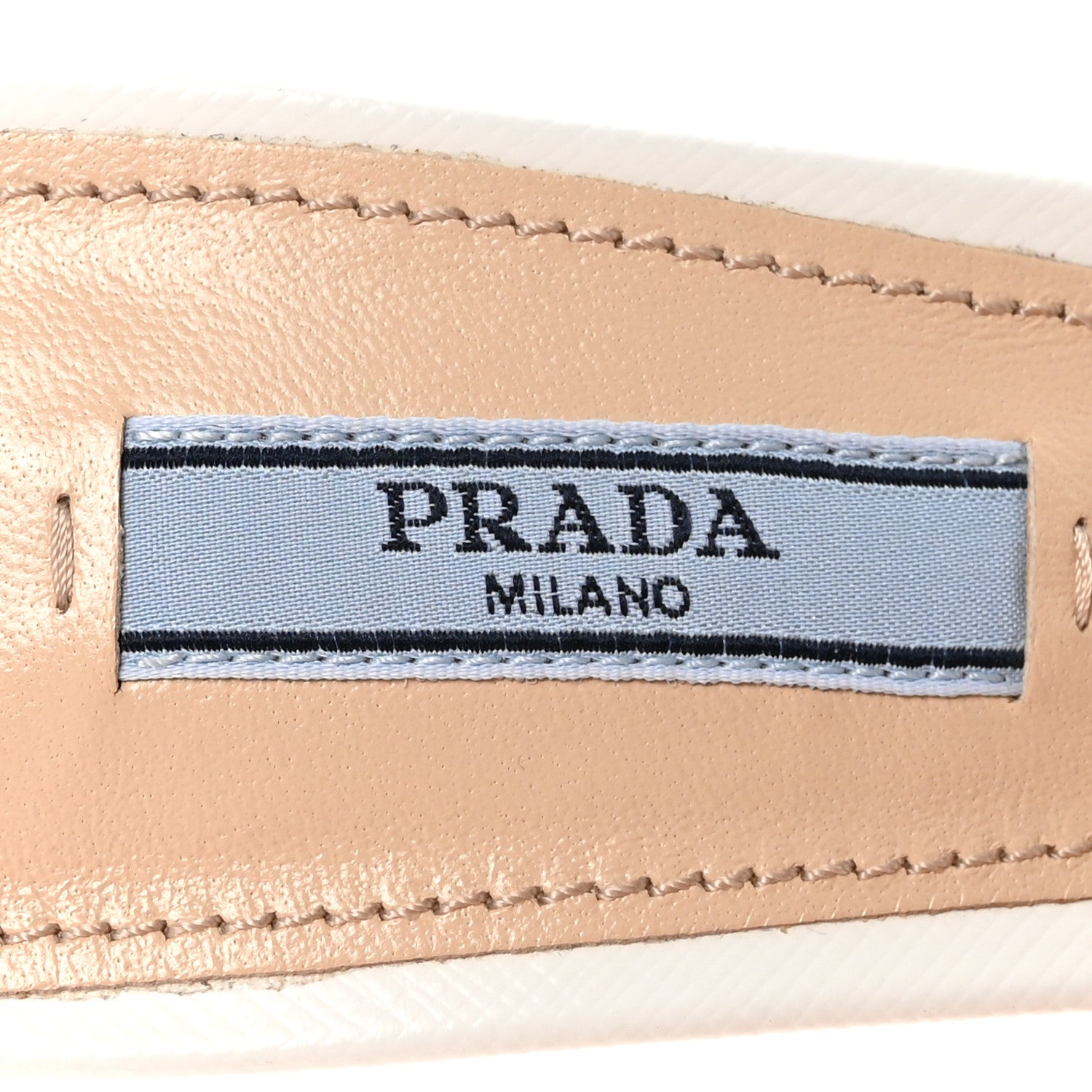 PRADA SAFFIANO LOGO POINTED TOE MULES WHITE