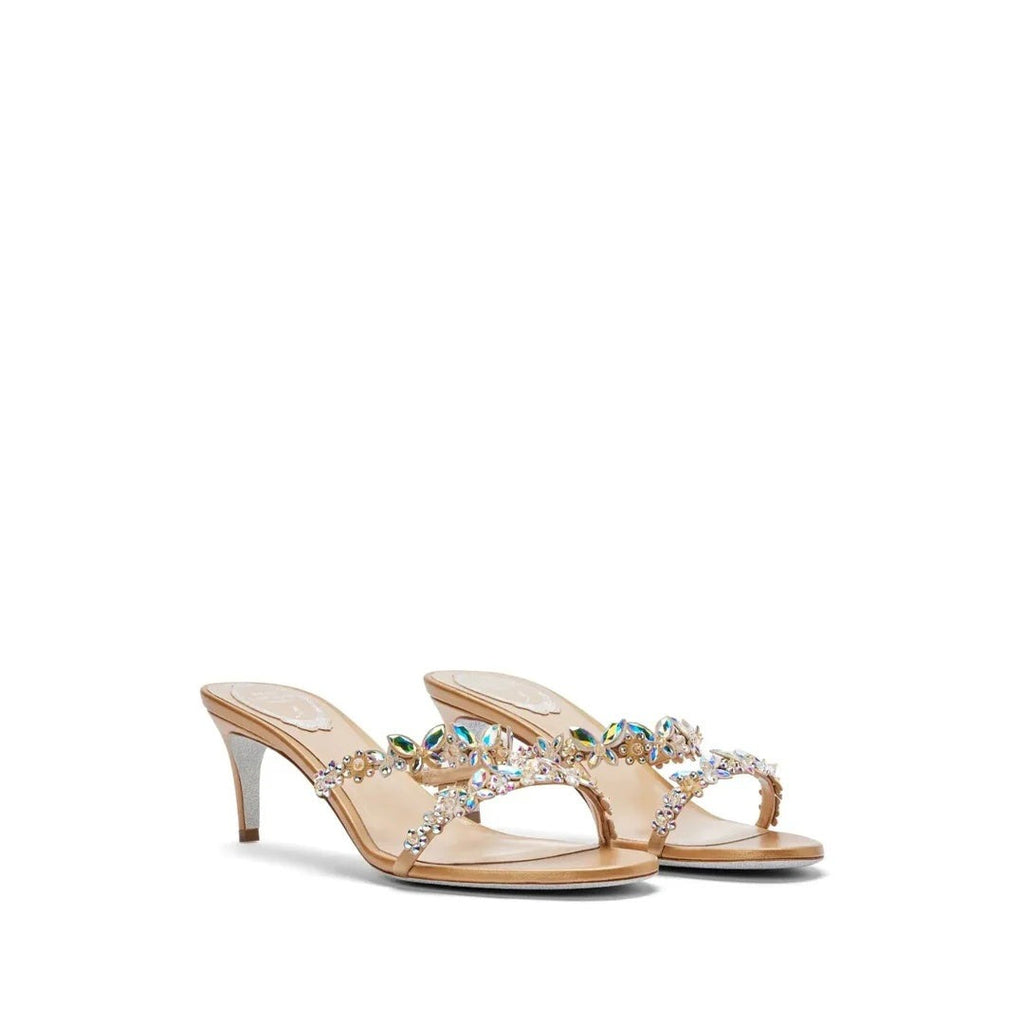 René Caovilla Eva Lilac Mule 80 - Nude/Beige