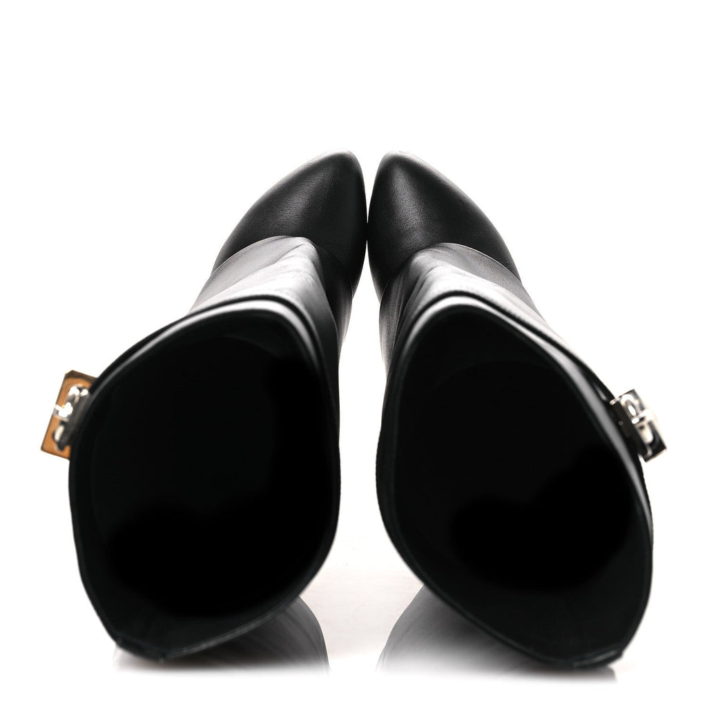 GIVENCHY BOX CALFSKIN SHARK LOCK PANT BOOT NATURAL BLACK
