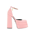 Versace Metallic Lurex Medusa Aevitas Double Platform Pumps - Pink