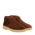 Miu Miu Shearling Suede Ankle Boot Deserto - Brown