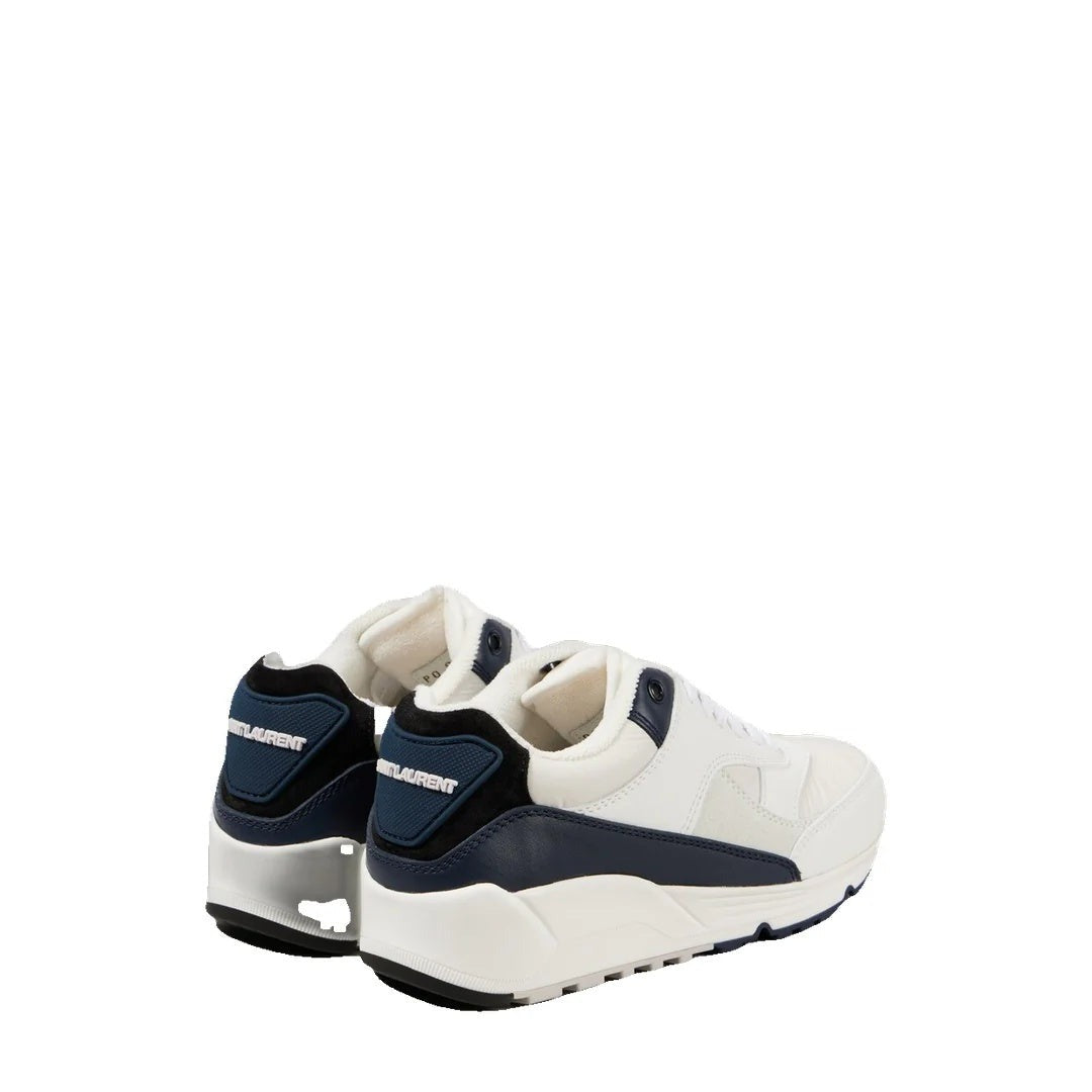 Saint Laurent Leather Panel Sneakers - White/Navy