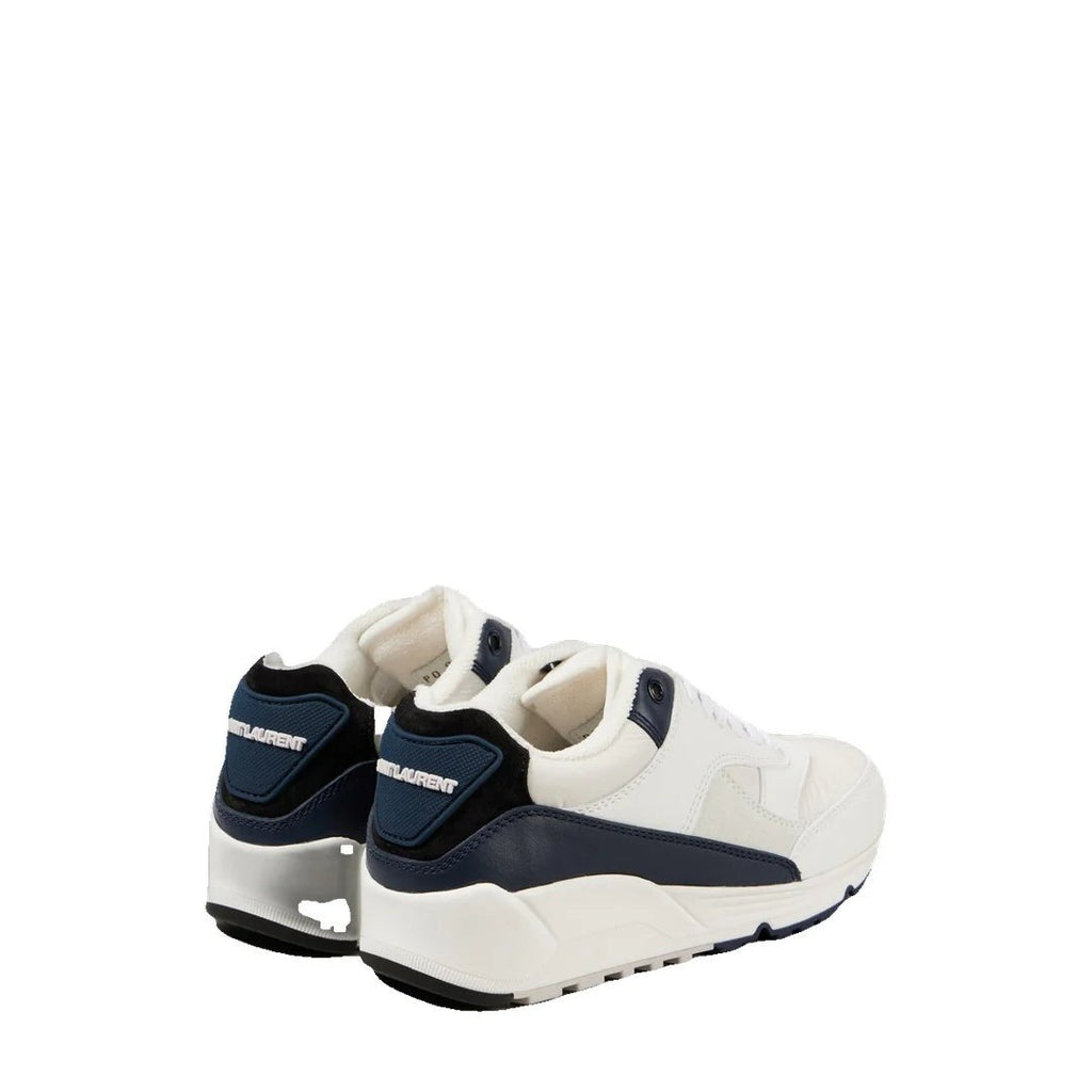 Saint Laurent Leather Panel Sneakers - White/Navy