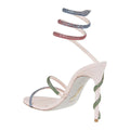 René Caovilla High Heel Sandal - Multicolor/Pink