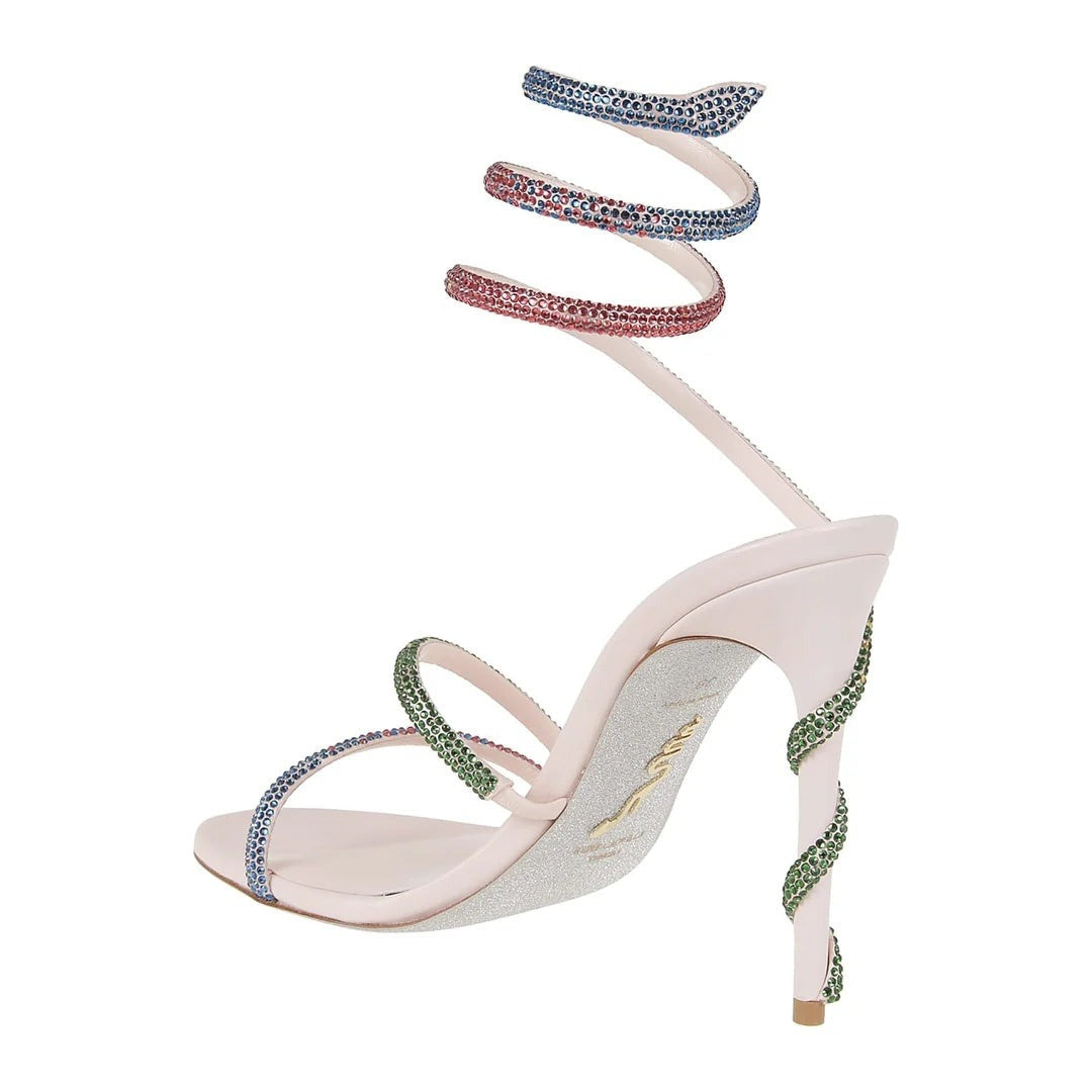 René Caovilla High Heel Sandal - Multicolor/Pink