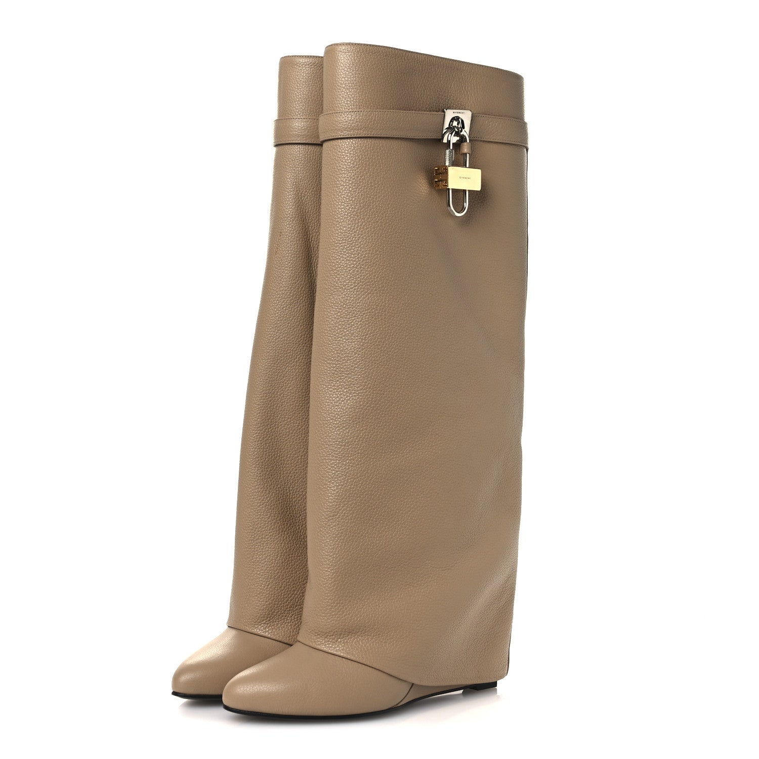 GIVENCHY BOX CALFSKIN SHARK LOCK PANT BOOT NATURAL BEIGE