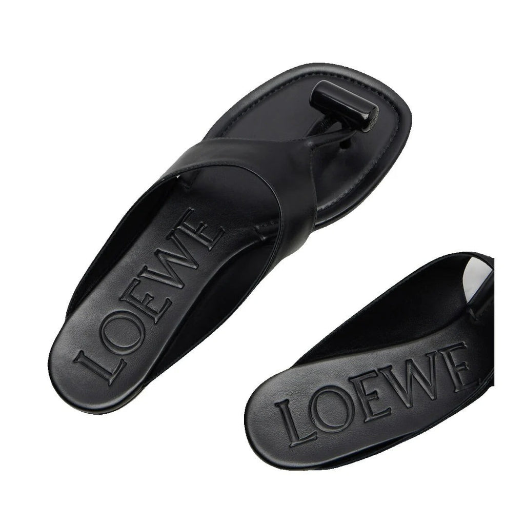Loewe Leather Toggle Heeled Sandals 90 - Black
