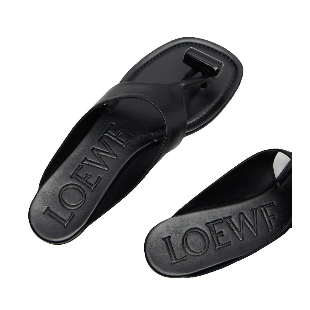 Loewe Leather Toggle Heeled Sandals 90 - Black