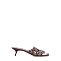 Loewe Suede Petal Anagram Heeled Mules 45 - Burgundy