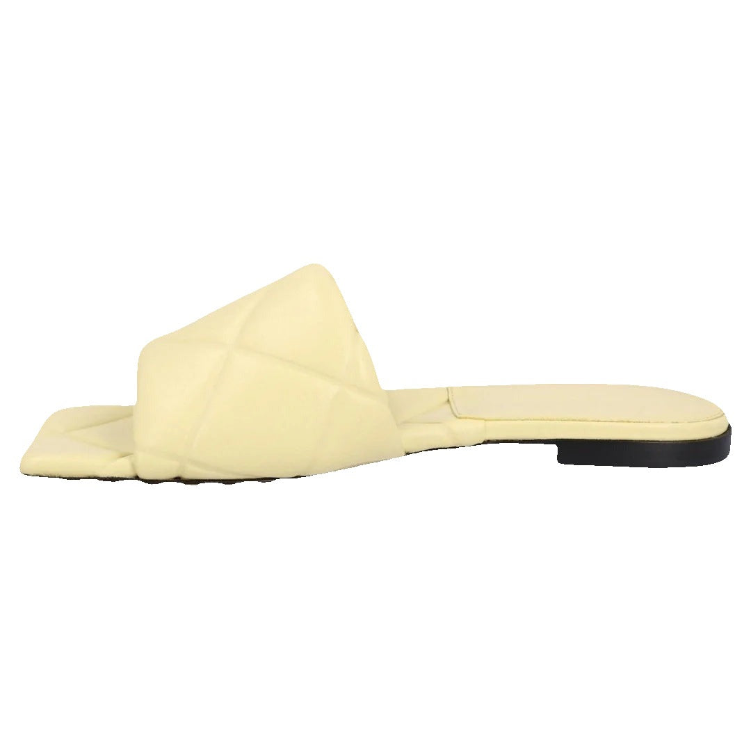 Bottega Veneta Sandals Lambskin - Yellow/Cream