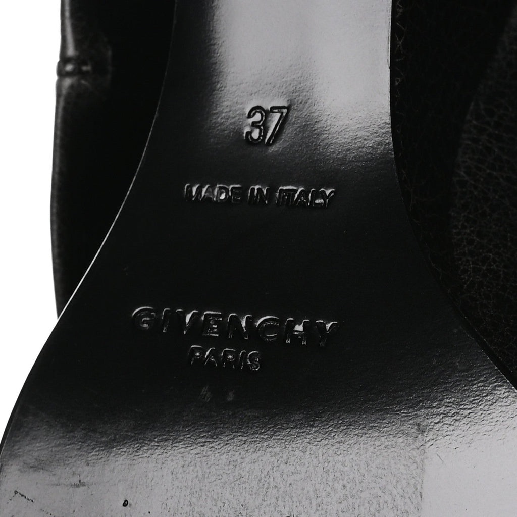 GIVENCHY AGED CALFSKIN COWBOY SHARK LOCK HIGH BOOT BLACK