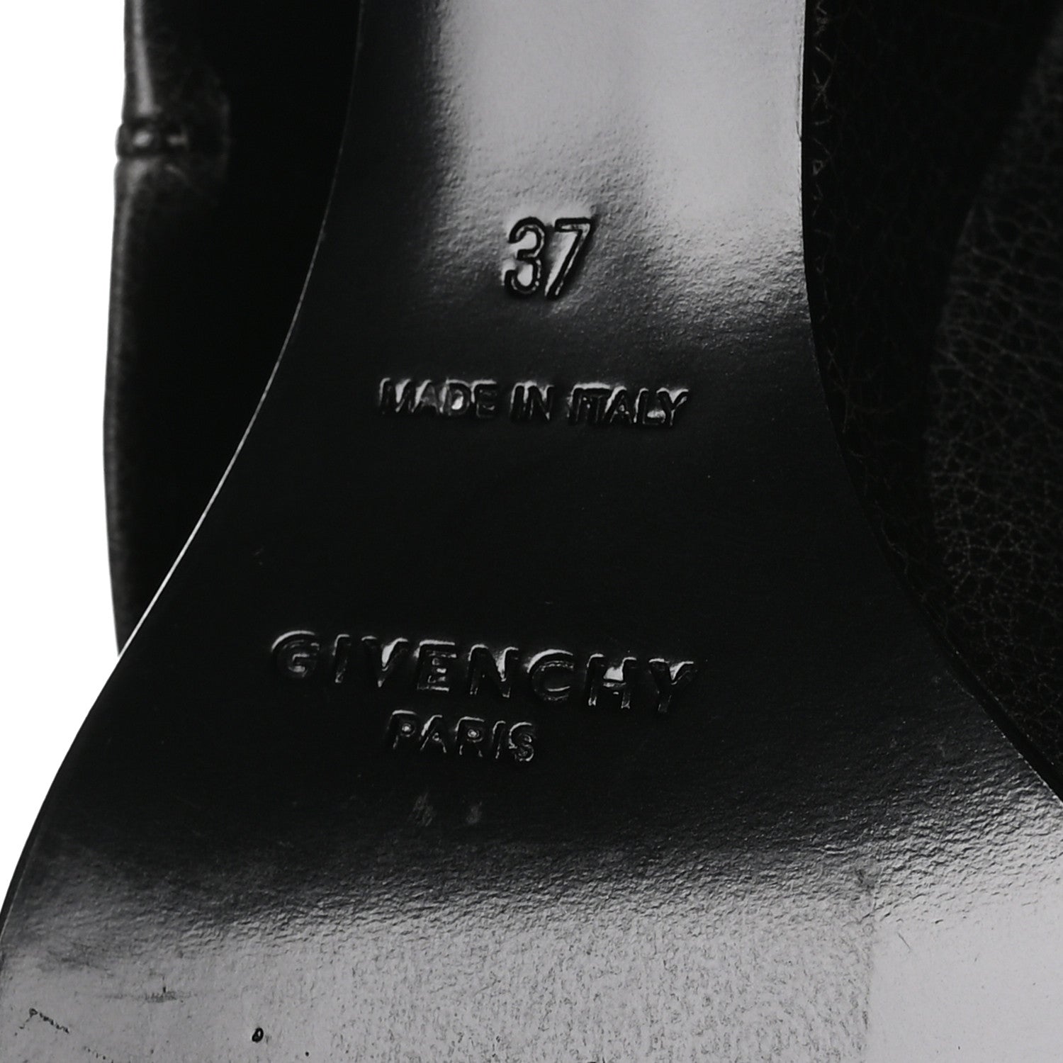 GIVENCHY AGED CALFSKIN COWBOY SHARK LOCK HIGH BOOT BLACK