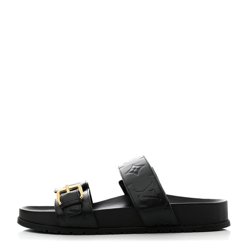 LOUIS VUITTON EMPREINTE BOM DIA MULE SANDALS BLACK