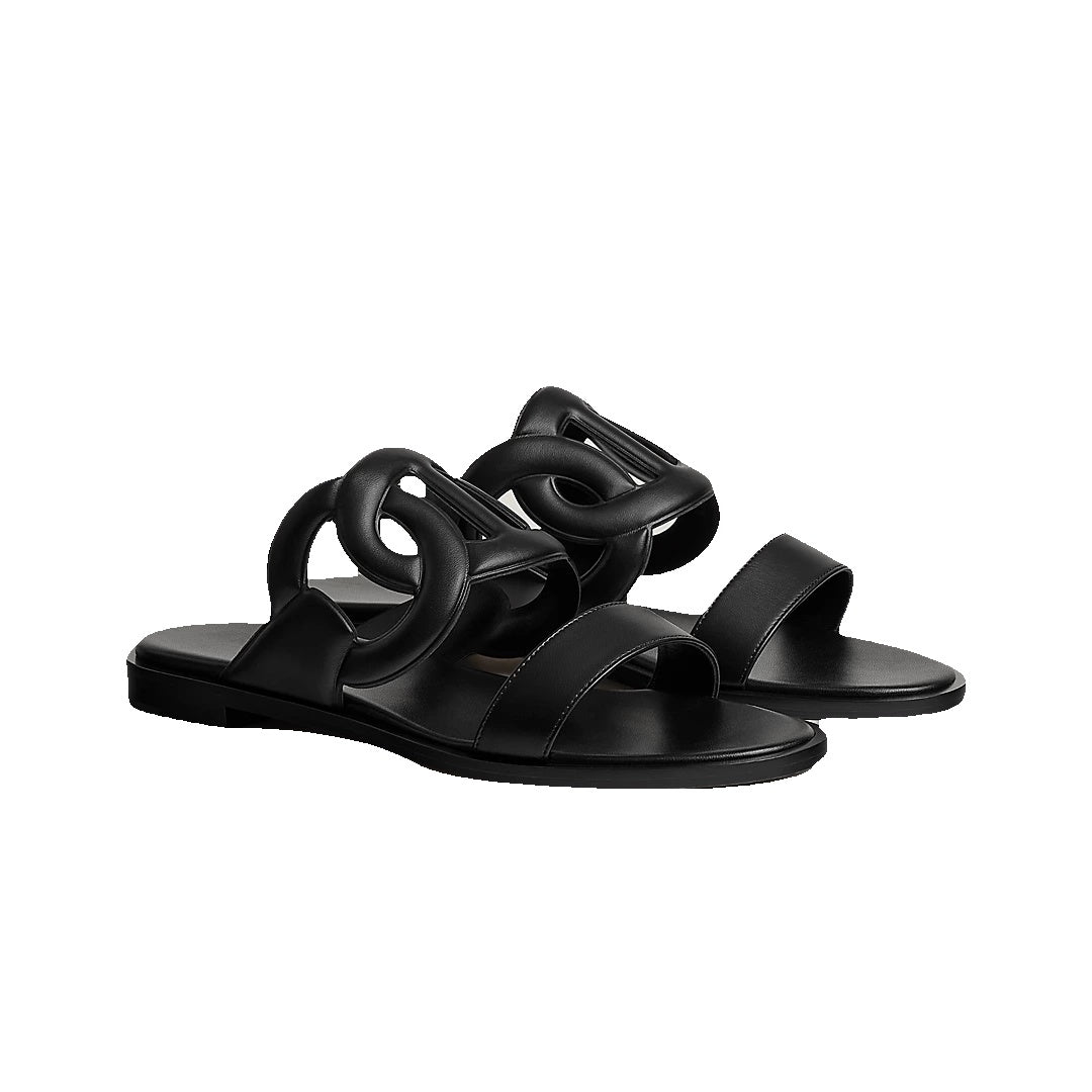 HERMÈS LAGUNE SANDAL BLACK