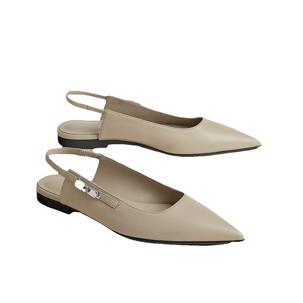 HERMÈS LOVELY SLINGBACK BEIGE NATURAL