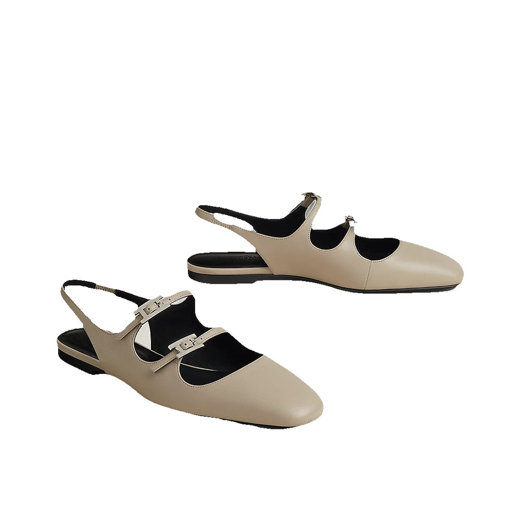 HERMÈS MILA SLINGBACK BEIGE NATURAL
