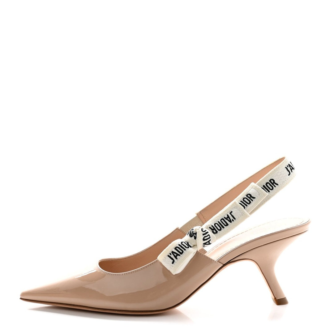 CHRISTIAN DIOR J'ADIOR SLINGBACK PUMP PATENT RIBBON NUDE