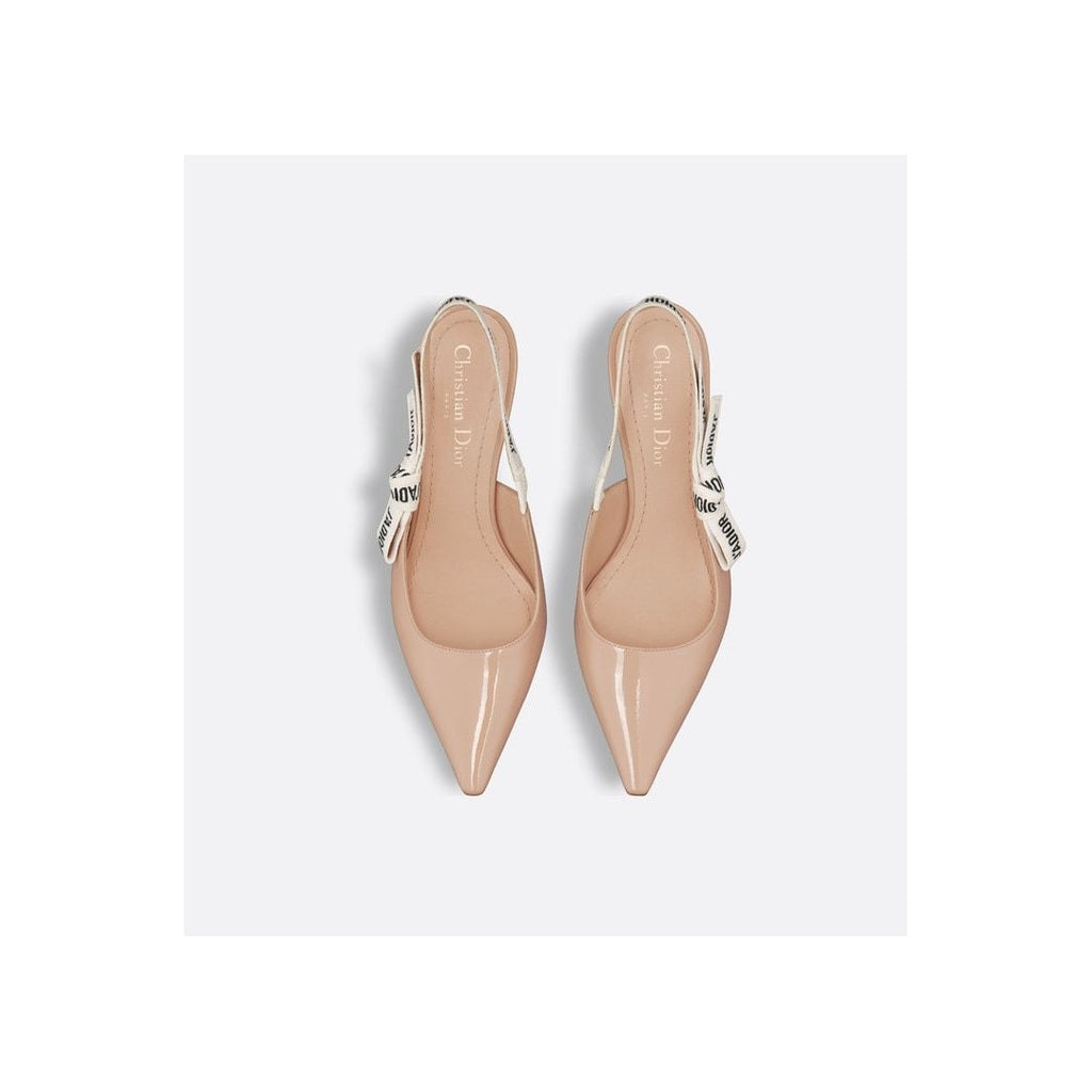 CHRISTIAN DIOR J'ADIOR SLINGBACK PUMP PATENT RIBBON NUDE