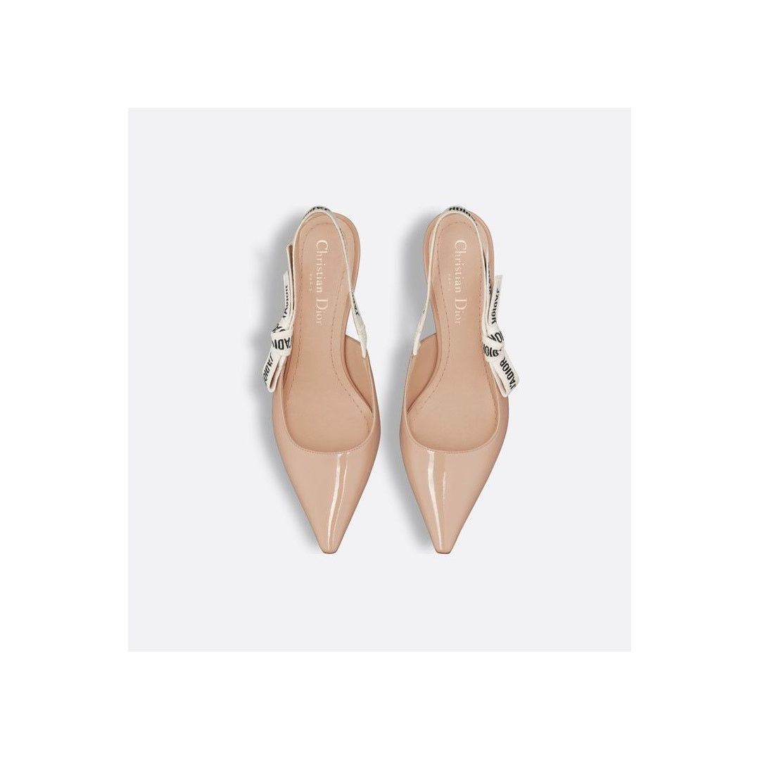 CHRISTIAN DIOR J'ADIOR SLINGBACK PUMP PATENT RIBBON NUDE